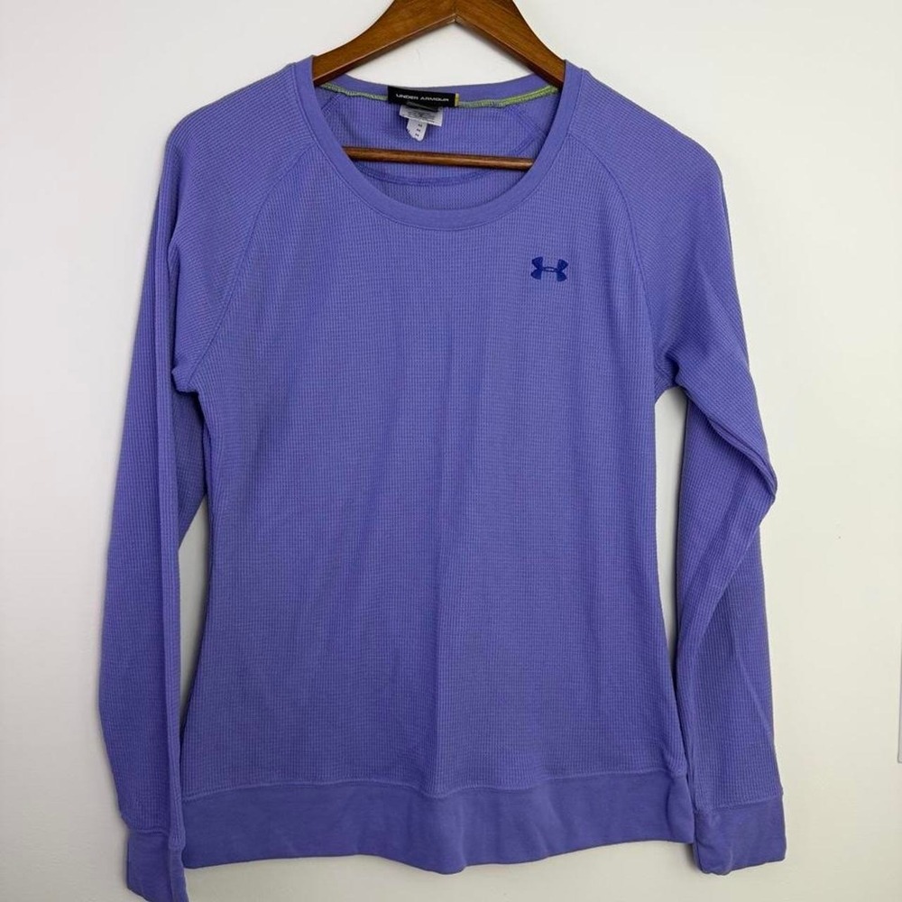 Under Armour Purple Long Sleeve Polyester & Elastane Thermal Shirt Size M
